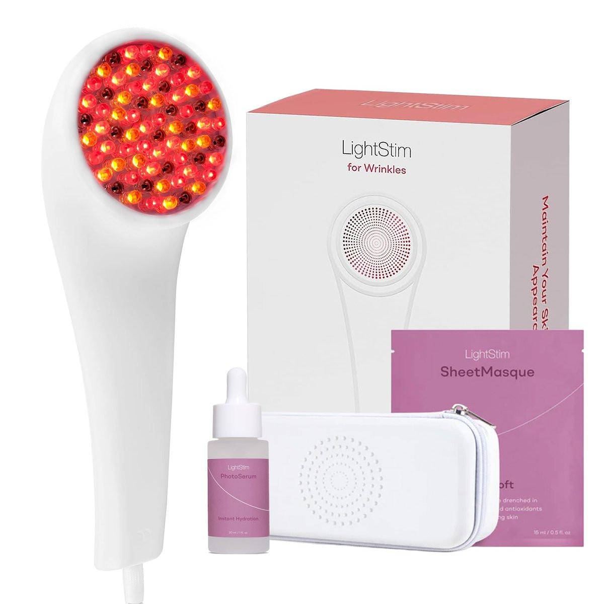 LightStim für Falten – LED-Rotlicht-Therapie mit 72 LEDs (605, 630, 660 & 855 nm Wellenlängen). Reduziert feine Linien, Fältchen, verjüngt die Haut und erhält ein jugendliches Aussehen – FDA-zugelassen, Weiß
