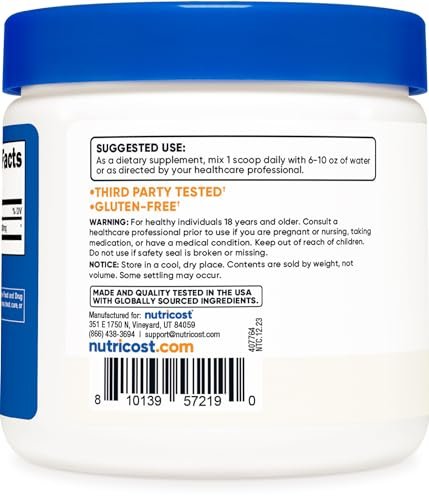Nutricost L-Theanin Pulver 100 g – Glutenfrei & Non-GMO