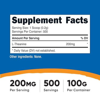 Nutricost L-Theanin Pulver 100 g – Glutenfrei & Non-GMO