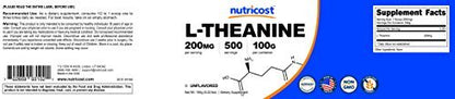 Nutricost L-Theanin Pulver 100 g – Glutenfrei & Non-GMO