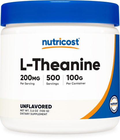 Nutricost L-Theanin Pulver 100 g – Glutenfrei & Non-GMO