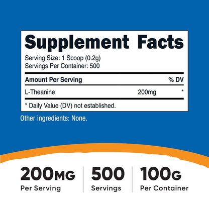 Nutricost L-Theanin Pulver 100 g – Glutenfrei & Non-GMO