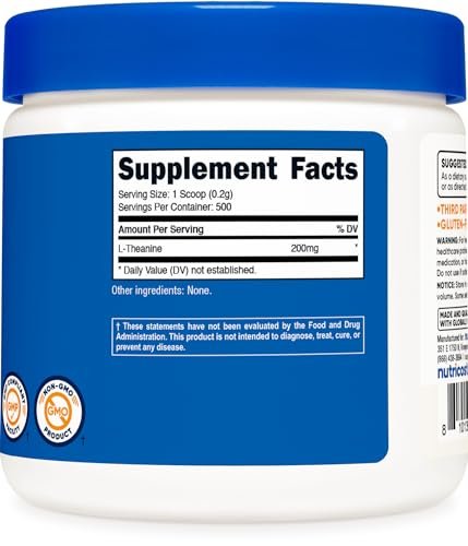 Nutricost L-Theanin Pulver 100 g – Glutenfrei & Non-GMO