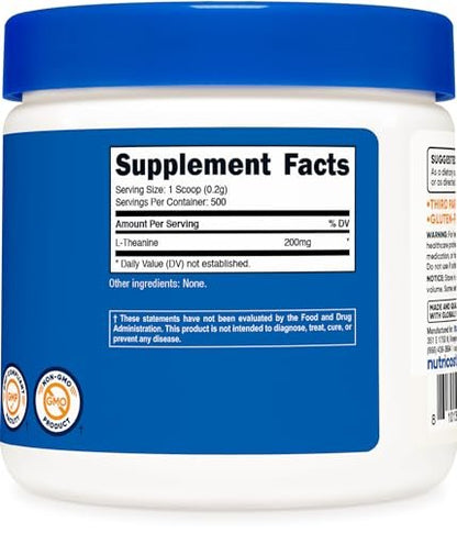 Nutricost L-Theanin Pulver 100 g – Glutenfrei & Non-GMO