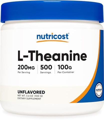 Nutricost L-Theanin Pulver 100 g – Glutenfrei & Non-GMO