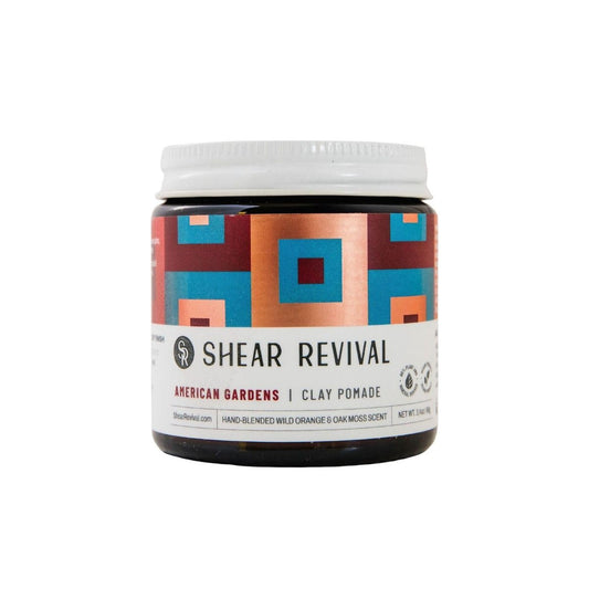 Shear Revival American Gardens Clay Pomade – Starker Halt, Mattes Finish, 99% natürliche Inhaltsstoffe, vegan, 3,4 oz