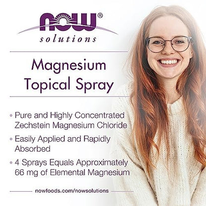 NOW Foods Solutions Magnesium Topical Spray – 237 ml, aus dem uralten Meeresboden, hochkonzentriert