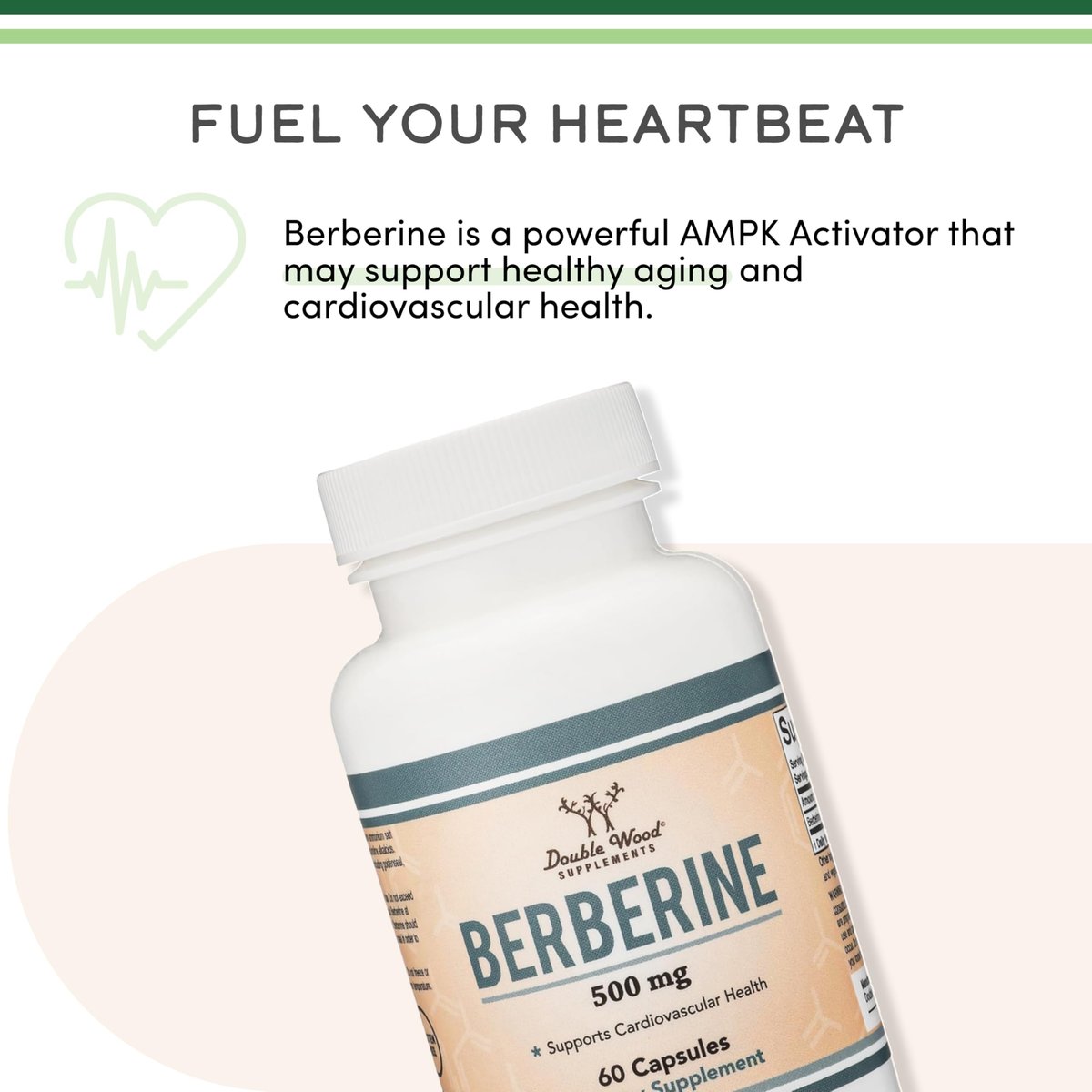 Berberin Supplement 500mg, Hohe Reinheit 97% HCl, 60 Kapseln (Drittgeprüft, Nicht-GVO, Glutenfrei, Vegan) – AMPK-Aktivator – Berberin HCL für Herz-Kreislauf-Gesundheit von Double Wood