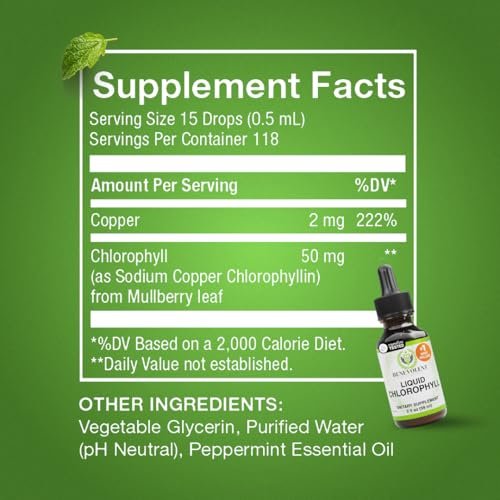 Benevolent Nourishment Chlorophyll-Tropfen, Entgiftung & Immununterstützung, Innerer Deodorant, 60 ml