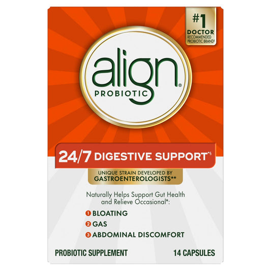 Align Probiotikum, 24/7 Verdauungsunterstützung*, Probiotika für Frauen und Männer, gegen gelegentliche Blähungen & Völlegefühl*, 14 Kapseln