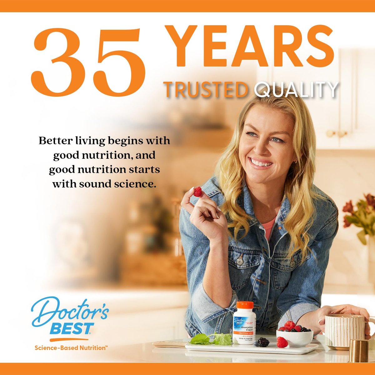 Doctor's Best CoQ10 200 mg mit BioPerine – Hochdosiertes Coenzym Q10 für Herzgesundheit & Antioxidans Unterstützung, 60 vegane Softgels