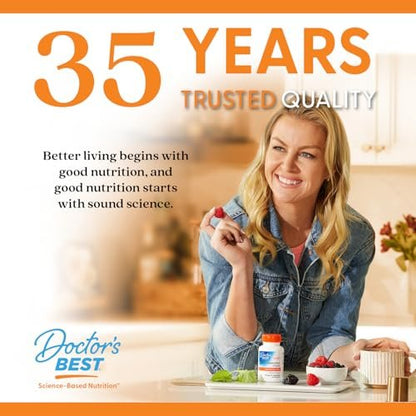 Doctor's Best CoQ10 200 mg mit BioPerine – Hochdosiertes Coenzym Q10 für Herzgesundheit & Antioxidans Unterstützung, 60 vegane Softgels