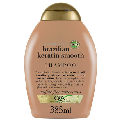 OGX Ever Straight Brazilian Keratin Therapy Shampoo – 13 fl oz – Glättendes Shampoo mit Keratin für geschmeidiges, glattes Haar