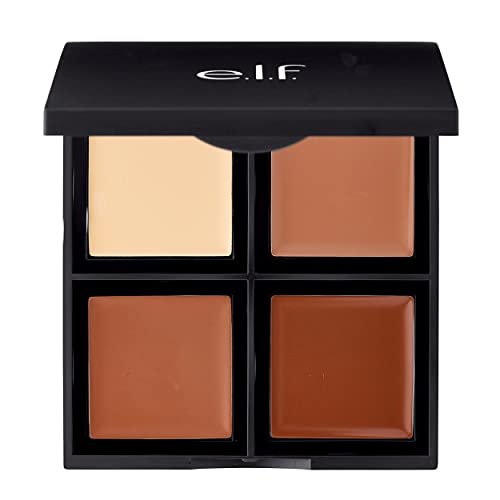 e.l.f. Cream Contour Palette, 4 Farben, einfach aufzutragen, verblendbar, aufbaubar, Highlight, Contour, Sculpt, schärft, bronziert, kompakt, den ganzen Tag haltbar, reisefreundlich, 0,43 Unzen