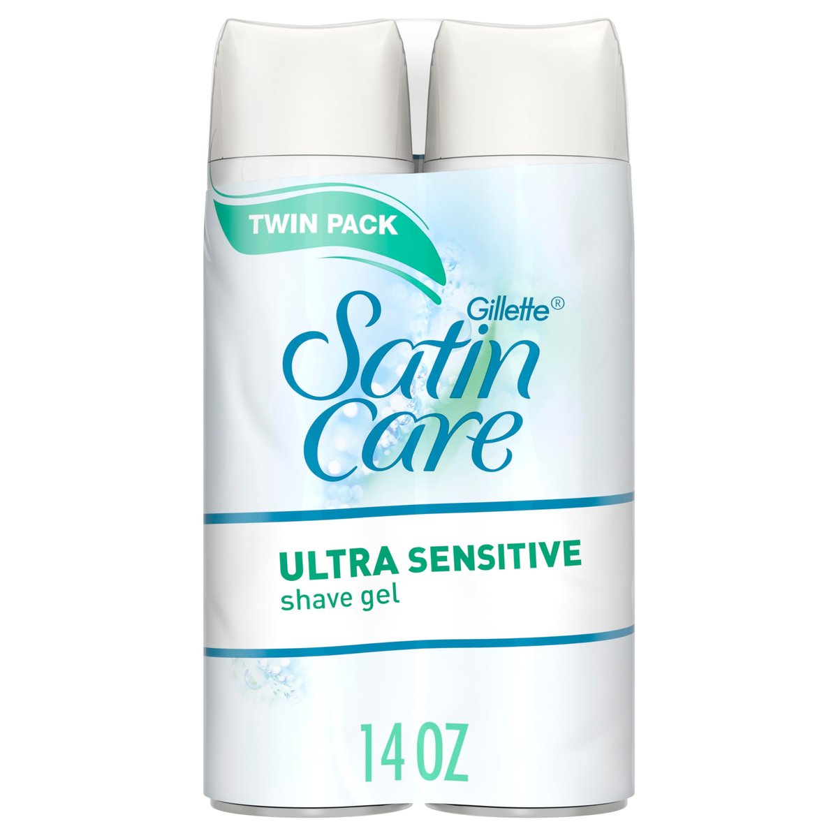 Gillette Satin Care Ultra Sensitive Rasiergel für Frauen, 2er-Pack, 198 ml, Duftfrei