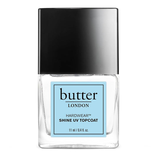 butter LONDON Shine UV Top Coat Nagellack, Hardwear - Klarer Überlack mit glänzendem Finish - Schnell trocknender Top Coat verhindert Absplittern und Verschmieren - UV-Schutz für langanhaltende, strahlende Farbe