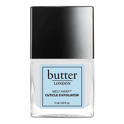 butter LONDON Nagelhautentferner Flüssigkeit, Melt Away – Nagelhautöl-Peeling & Weichmacher, entfernt sanft trockene, überwachsene Nagelhaut für gesund aussehende Nägel – schnell wirkend & schmerzfrei – 0,4 Fl Oz