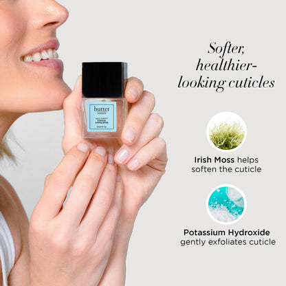 butter LONDON Nagelhautentferner Flüssigkeit, Melt Away – Nagelhautöl-Peeling & Weichmacher, entfernt sanft trockene, überwachsene Nagelhaut für gesund aussehende Nägel – schnell wirkend & schmerzfrei – 0,4 Fl Oz