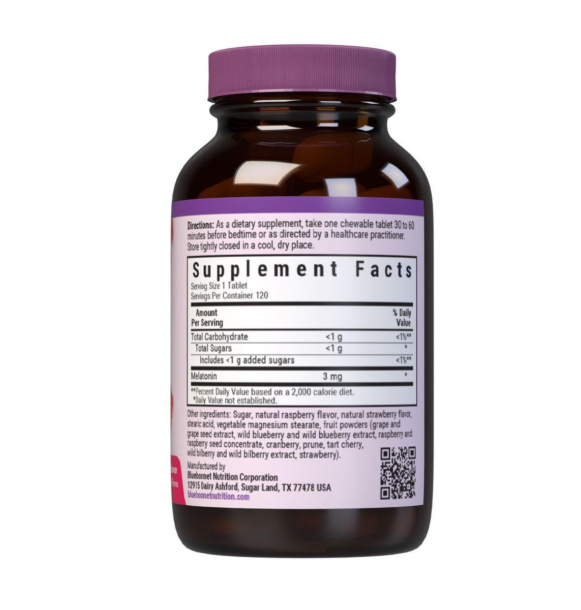 Bluebonnet Nutrition EarthSweet Melatonin 3 mg – schnell wirkende Lutschtabletten für erholsamen Schlaf – 120 Kirsch-Lutschtabletten, vegan, glutenfrei