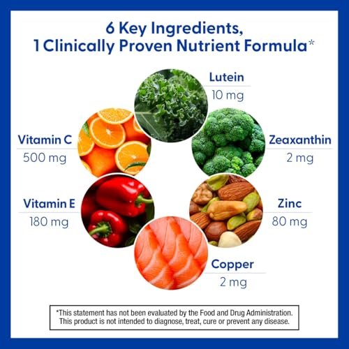 PreserVision AREDS 2 Augenvitamine – Lutein & Zeaxanthin mit Vitamin C, E, Zink & Kupfer, 90 Minigel-Kapseln