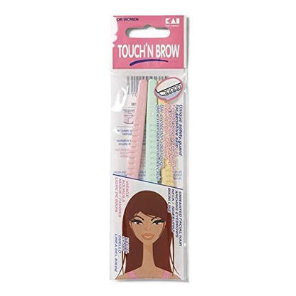 KAI Touch 'N Brow Augenbrauenrasierer - Präziser Edelstahl-Rasierer für die Augenbrauenpflege (1 Stück, Pink)
