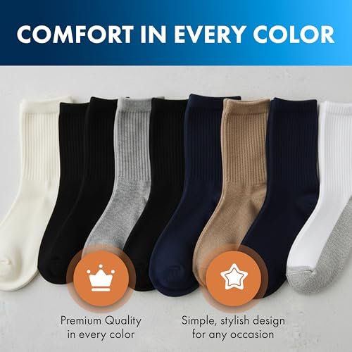 Debra Weitzner Herren Diabetiker-Crew-Socken, 6er-Pack, Weiß, Größe 10-13