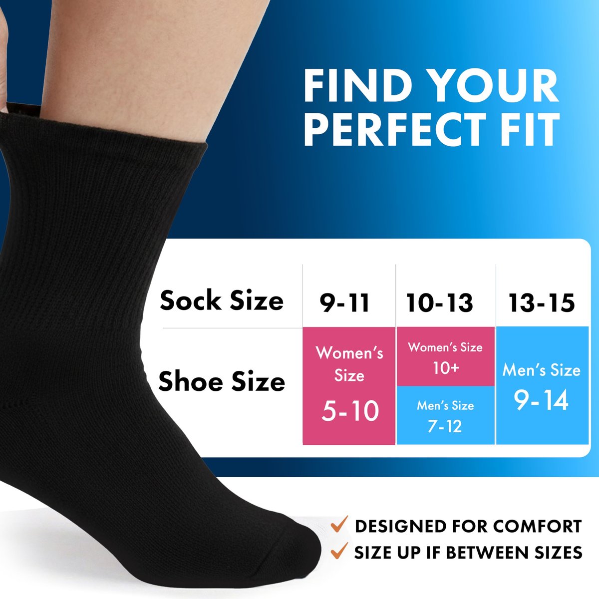 Debra Weitzner Herren Diabetiker-Crew-Socken, 6er-Pack, Weiß, Größe 10-13