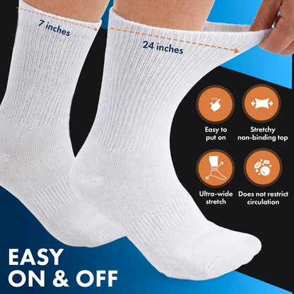 Debra Weitzner Herren Diabetiker-Crew-Socken, 6er-Pack, Weiß, Größe 10-13