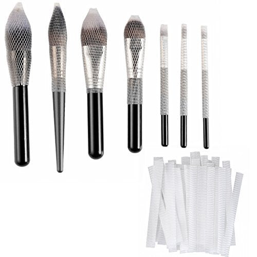 CLOTHOBEAUTY 40-teiliges Make-up-Pinsel-Schutzset – Wiederverwendbare, dehnbare Mesh-Abdeckungen (Pinsel nicht enthalten)