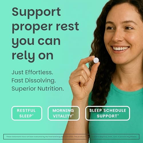 EZ Melts Melatonin – Einschlafhilfe ohne künstliche Aromen – Nicht-GVO & zuckerfrei – Cool Mint – 60 Schmelztabletten (60 Portionen)