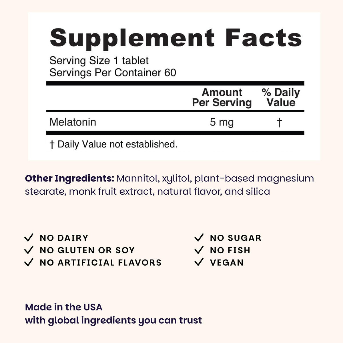 EZ Melts Melatonin – Einschlafhilfe ohne künstliche Aromen – Nicht-GVO & zuckerfrei – Cool Mint – 60 Schmelztabletten (60 Portionen)