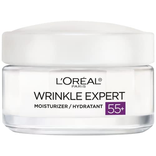 L'Oreal Paris Wrinkle Expert 55+ Anti-Aging Gesichtsfeuchtigkeitscreme mit Kalzium, nicht fettend, geeignet für empfindliche Haut, 48 g