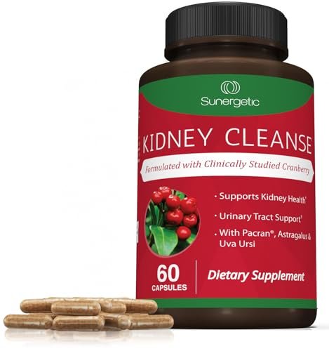 Premium Nierenreinigung Supplement – Starke Nierenunterstützung mit Cranberry und Astragalus – Fördert gesunde Nieren und Harnwege – Nierenreinigung & Reparatur – 60 Kapseln