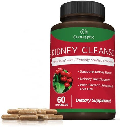 Premium Nierenreinigung Supplement – Starke Nierenunterstützung mit Cranberry und Astragalus – Fördert gesunde Nieren und Harnwege – Nierenreinigung & Reparatur – 60 Kapseln