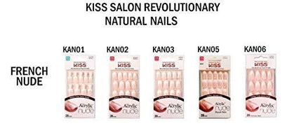 KISS Salon Acrylic Nude French 28 Stück Mittellang Flach (Packung mit 6)