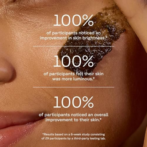Acure Brightening Facial Scrub – Sanftes Peeling-Gesichtswasser für strahlende Haut mit Meeresalgen & französischer grüner Tonerde, 118 ml