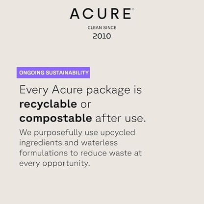 Acure Brightening Facial Scrub – Sanftes Peeling-Gesichtswasser für strahlende Haut mit Meeresalgen & französischer grüner Tonerde, 118 ml