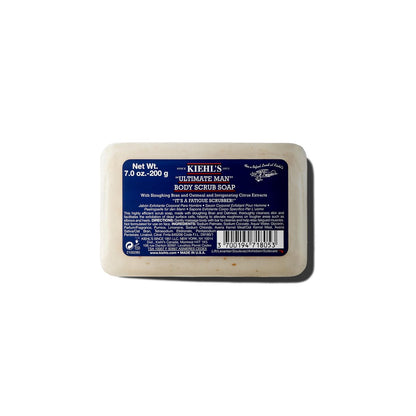 Kiehl's Ultimate Man Body Scrub Peelings-Seife – Energisierender Duschschaum für Männerhaut, reinigt & peelt Schmutz und Öl, mit Haferkleie & Bimsstein, glättet raue Haut – 198 g