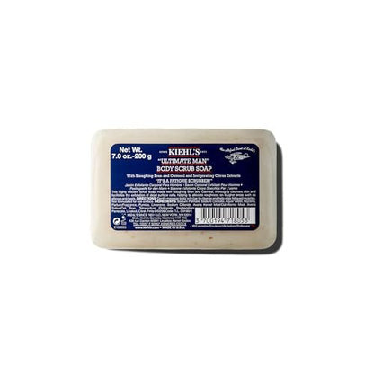 Kiehl's Ultimate Man Body Scrub Peelings-Seife – Energisierender Duschschaum für Männerhaut, reinigt & peelt Schmutz und Öl, mit Haferkleie & Bimsstein, glättet raue Haut – 198 g
