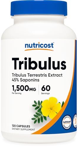 Nutricost Tribulus Terrestris Extrakt 1500mg, 120 Kapseln - 60 Portionen (750mg pro Kapsel), Nicht GVO & Glutenfrei