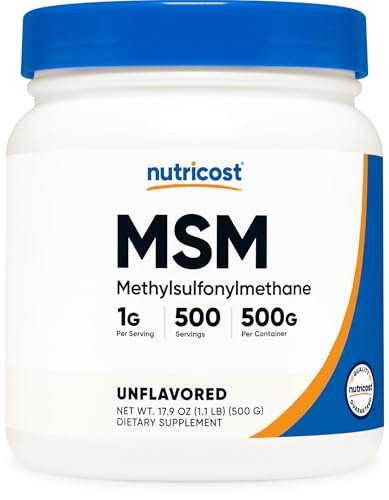 Nutricost Reines MSM-Pulver 500 g – Methylsulfonylmethan, hochrein, laborgeprüft