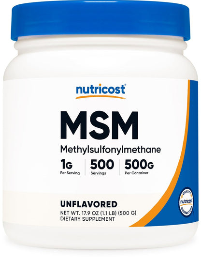 Nutricost Reines MSM-Pulver 500 g – Methylsulfonylmethan, hochrein, laborgeprüft