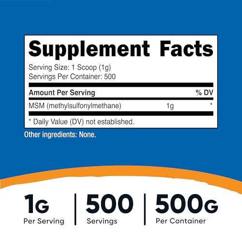 Nutricost Reines MSM-Pulver 500 g – Methylsulfonylmethan, hochrein, laborgeprüft