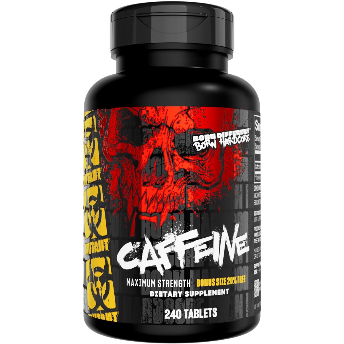 Mutant Koffeintabletten – Pharmazeutisch reines Koffein-Supplement für mehr Energie, Fokus, geistige Wachheit, Leistung & Ausdauer – Reduziert Müdigkeit & stellt Wachsamkeit wieder her – 240 Tabletten