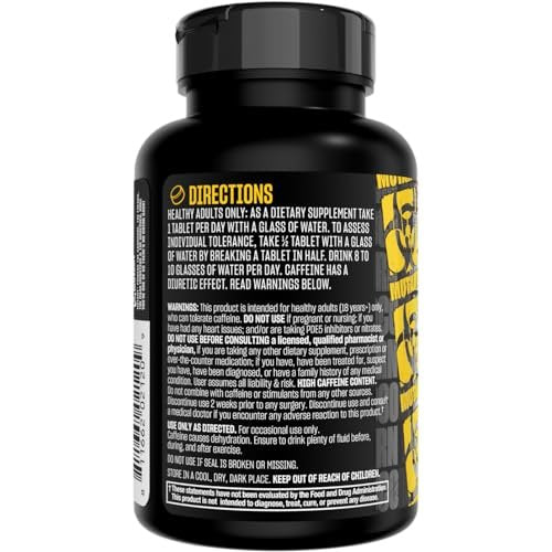 Mutant Koffeintabletten – Pharmazeutisch reines Koffein-Supplement für mehr Energie, Fokus, geistige Wachheit, Leistung & Ausdauer – Reduziert Müdigkeit & stellt Wachsamkeit wieder her – 240 Tabletten