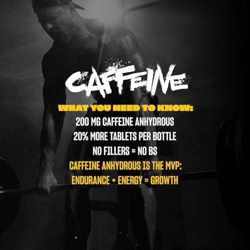 Mutant Koffeintabletten – Pharmazeutisch reines Koffein-Supplement für mehr Energie, Fokus, geistige Wachheit, Leistung & Ausdauer – Reduziert Müdigkeit & stellt Wachsamkeit wieder her – 240 Tabletten