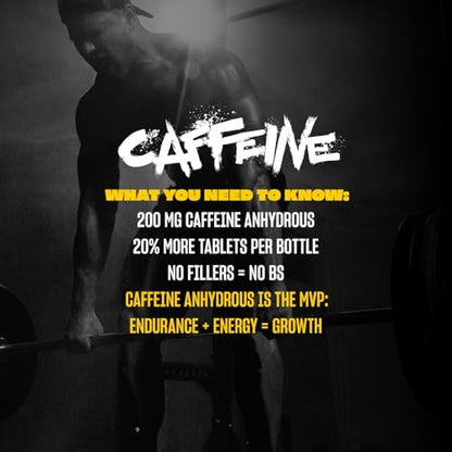 Mutant Koffeintabletten – Pharmazeutisch reines Koffein-Supplement für mehr Energie, Fokus, geistige Wachheit, Leistung & Ausdauer – Reduziert Müdigkeit & stellt Wachsamkeit wieder her – 240 Tabletten