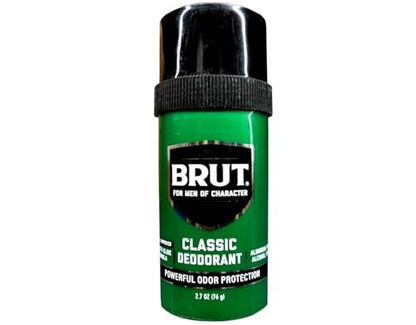 Brut Deodorant 2,5 Unzen Runder Fest-Deodorant Klassisch - 3er-Pack