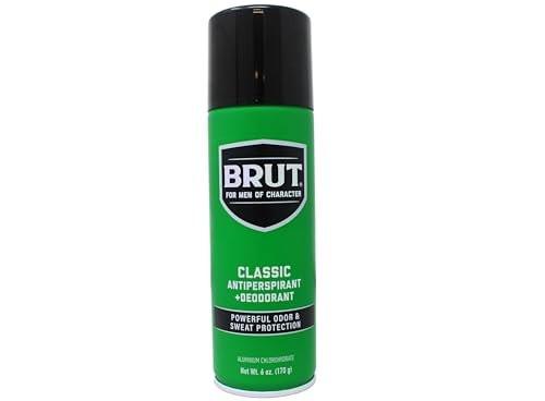 Brut Deodorant 6oz Aerosol Classic Duft (Antitranspirant) – 6er Pack