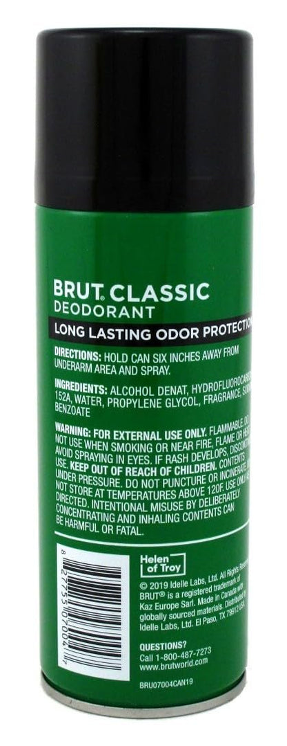 Brut Deodorant 10oz Aerosol Classic Duft (3er Pack) – Herrenduft für langanhaltende Frische
